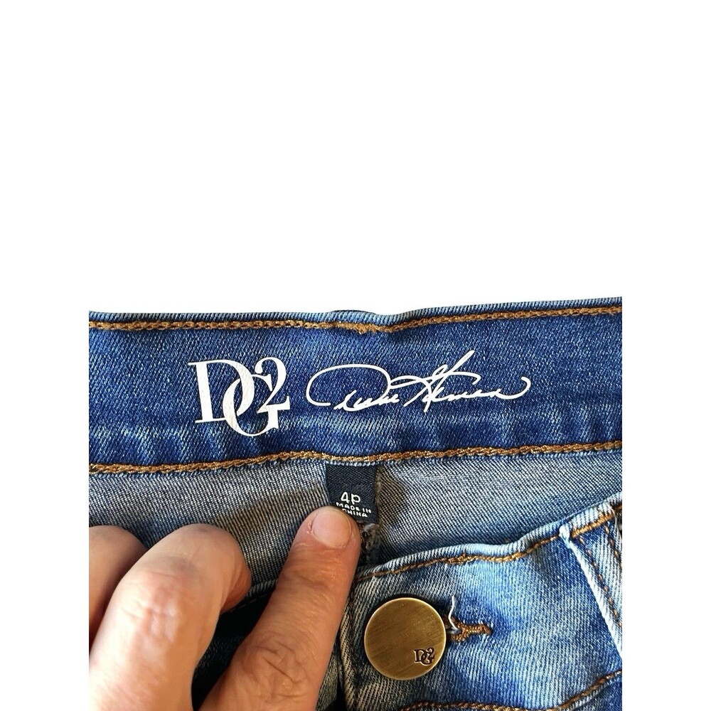 DG2 Diane Gilman Embroidered Floral Paisley Stretch Skinny Ankle Jeans Womens 4P - Picture 4 of 10